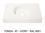 Plan vasque, bassin circulaire ⦰ 31 cm, sur mesure, Largeur 50 à 200 cm x Profondeur 40 à 60 cm, résine minérale de couleurs, Finition lisse mate, Livraison Offerte et Rapide.